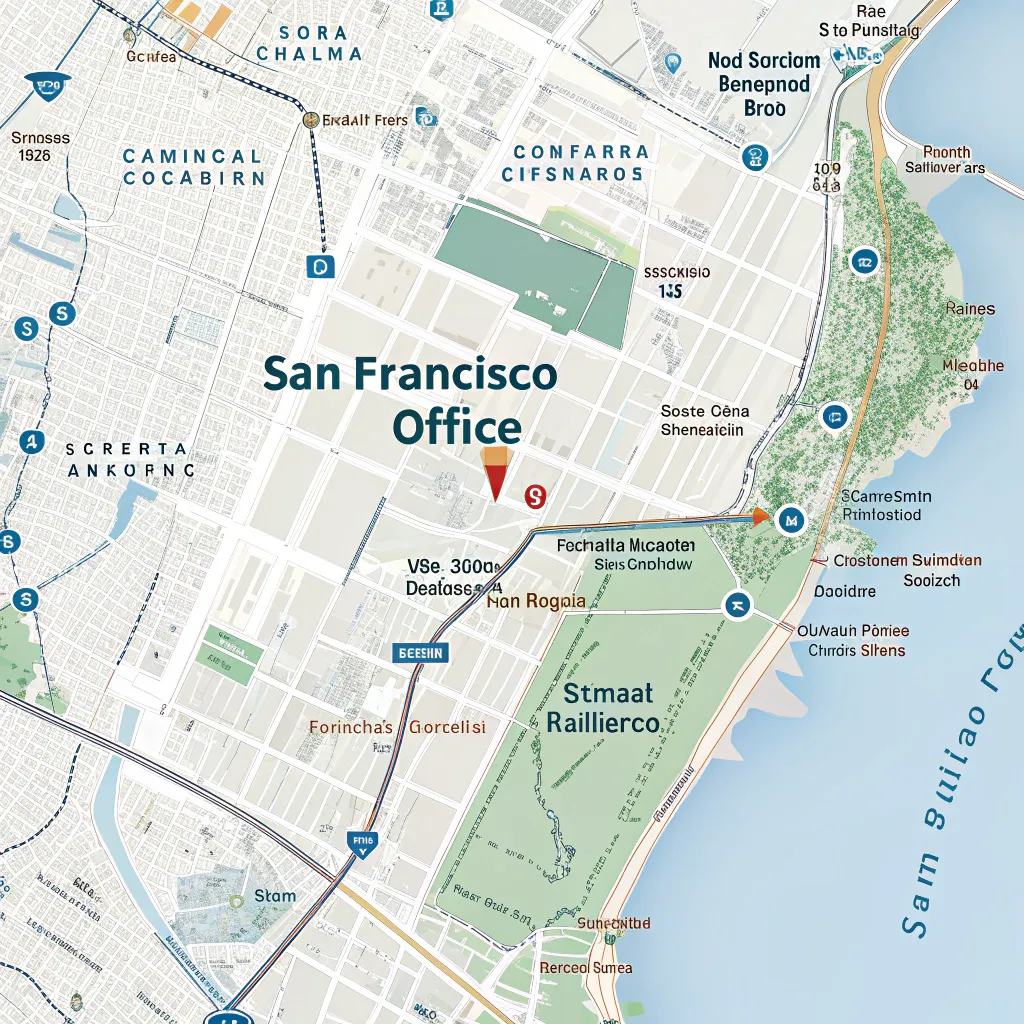 Map showing San Francisco office location
