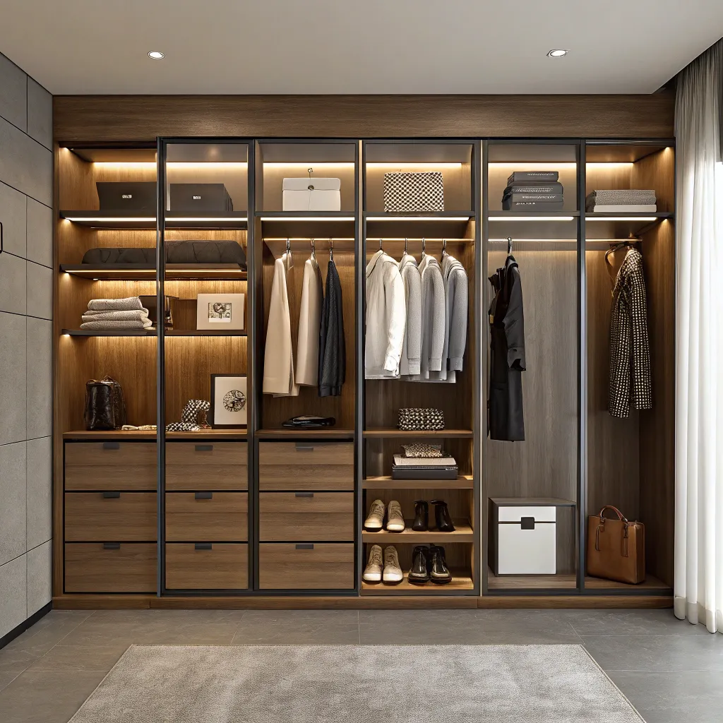 Customizable wardrobe design with multiple compartments